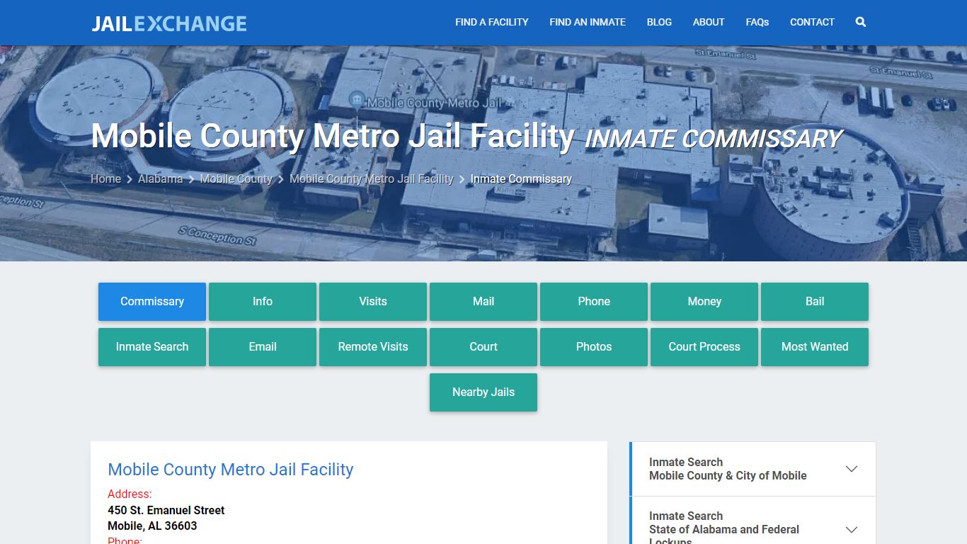 Mobile County Metro Jail Facility Inmate Commissary